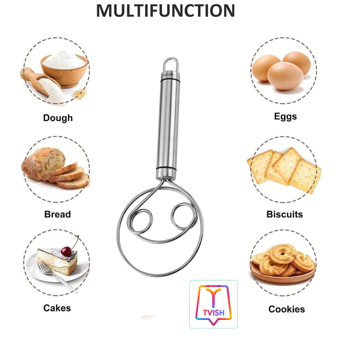 Non-Stick Dough Mixer - Egg Beater, Bread Mixer for Biscuits, Pastry, Dessert & Cakes