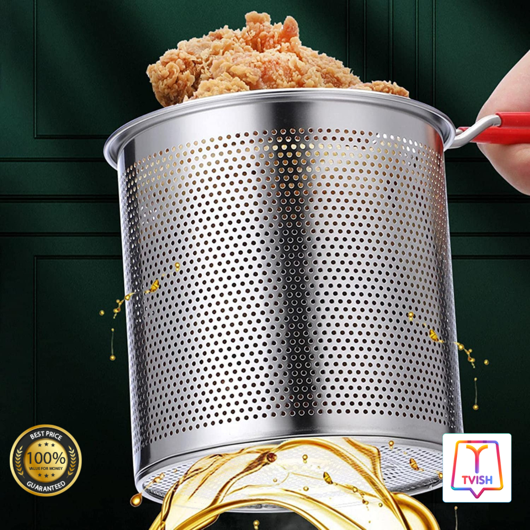 Deep Frying Pot - Stainless Steel Deep Fryer Pot , Detachable Fryer Pan With Basket.