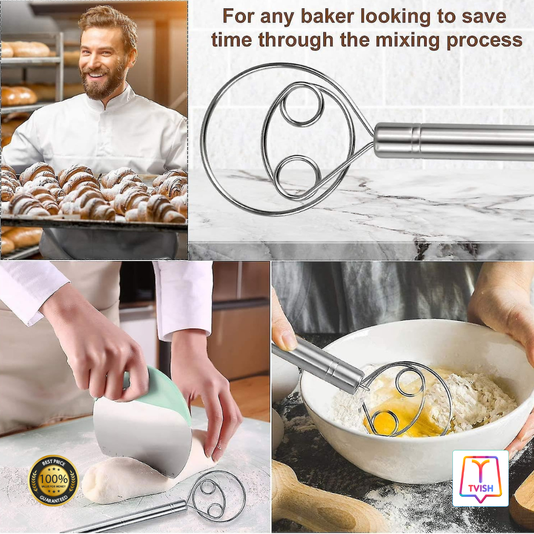 Non-Stick Dough Mixer - Egg Beater, Bread Mixer for Biscuits, Pastry, Dessert & Cakes