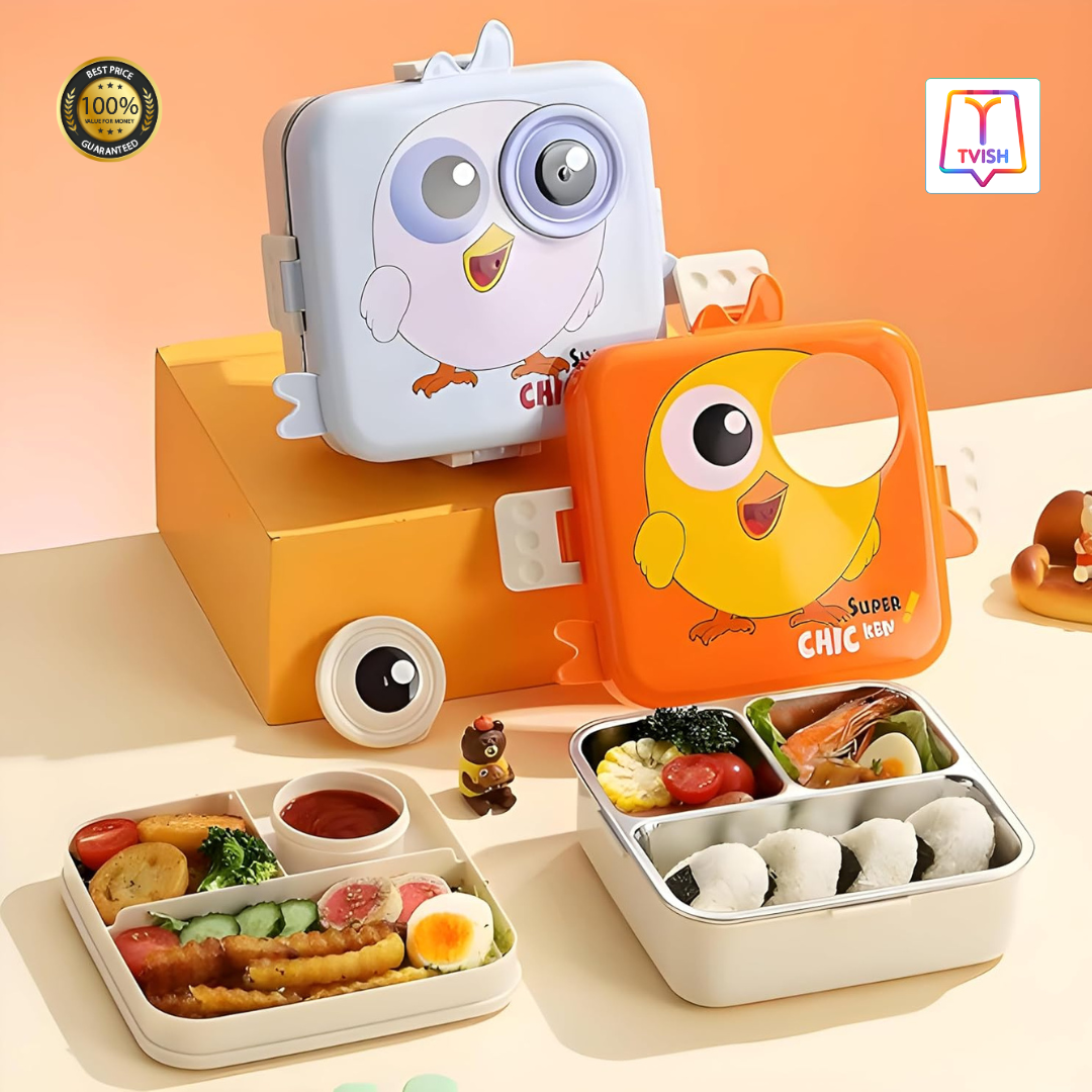 Lunch Box for Kids - Premium Stainless Steel Bento Box with 6 Compartments for School.