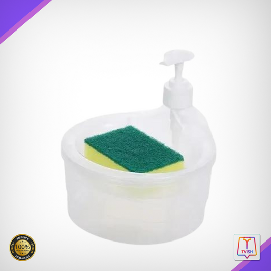Soap dispenser - 2 in 1 Double Layer Liquid soap Dispenser, Sponge Soap Scrubber Holder.