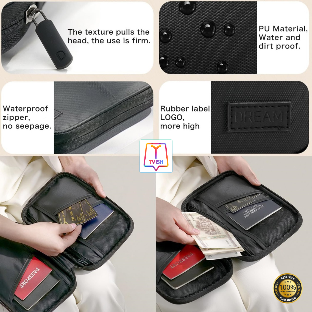 Travel Passport Holder - Waterproof Passport Holders Bag for Men Women Traveling.