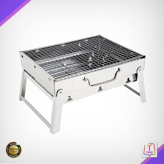 Portable Camping Grill, Stainless Steel BBQ Folding Campfire Grill, for Open Flame Cooking Picnic Home BBQ.