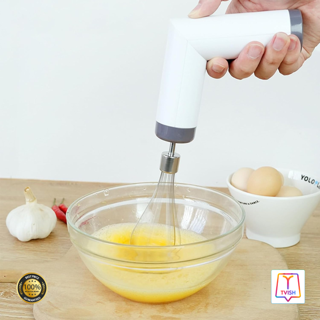 Whisker - Rechargeable Electric Egg Beater, 3 Adjustable Speeds, Milk Frothier.